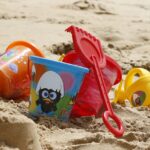 bucket, toys, sand